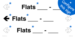 Three Flat Directional Section Transparent background Black text